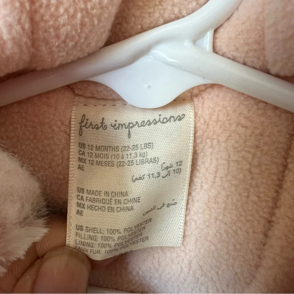 Baby girls winter coat, 12 months - Picture 2 of 6